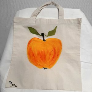 Tote bag personnlisé motif pomme orange