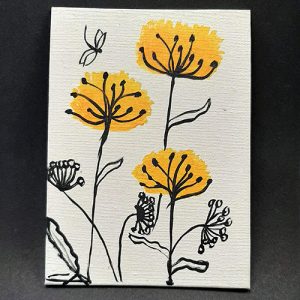 Peinture fleurs jaunes
